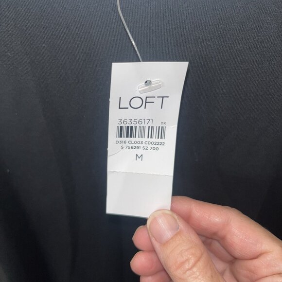 NWT Loft Modern Jersey Racerback Fitted Bodycon Maxi Black Dress Medium - Picture 2 of 8